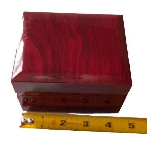 Lacquered Watch Box EMPTY Case Holder Lights Up Woodgrain Square Unbranded - Picture 4 of 16